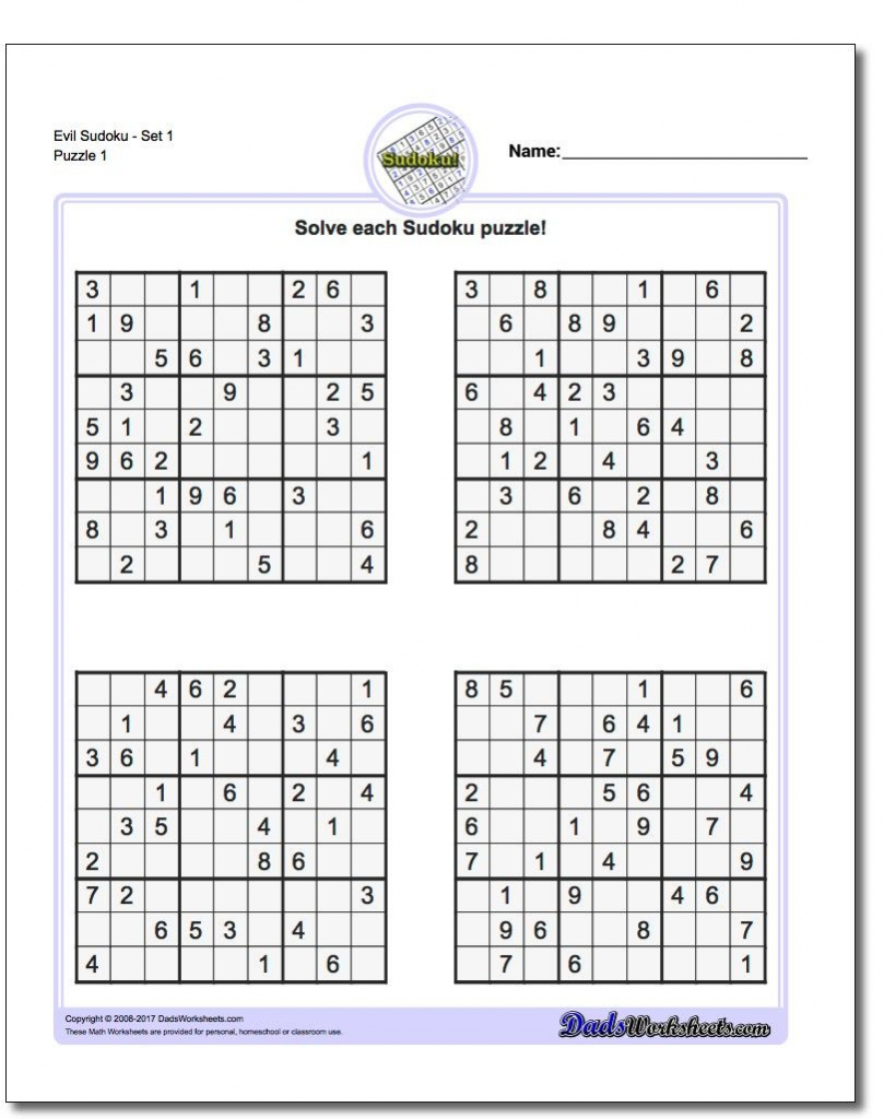 Pindadsworksheets On Math Worksheets | Sudoku Puzzles, Math | Printable Sudoku Medium