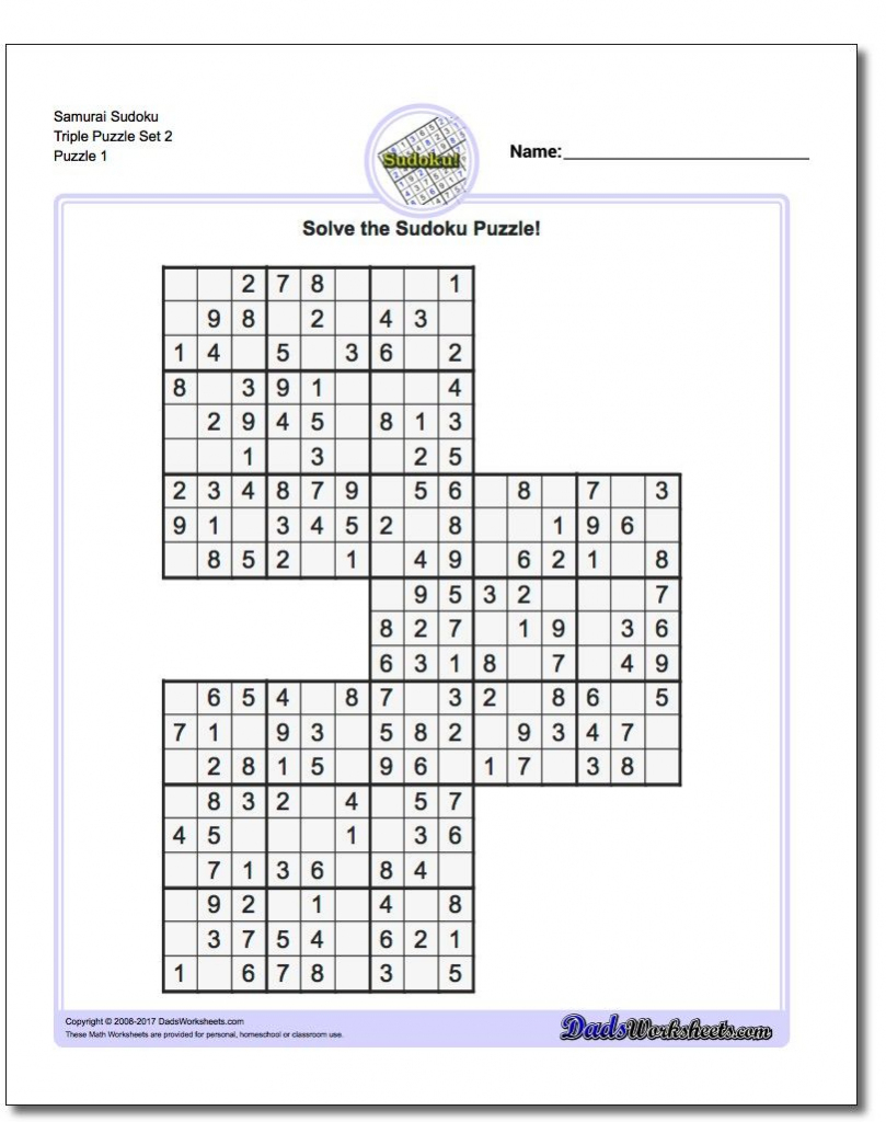 Pindadsworksheets On Math Worksheets | Sudoku Puzzles, Maths | Printable Sudoku Puzzles Samurai