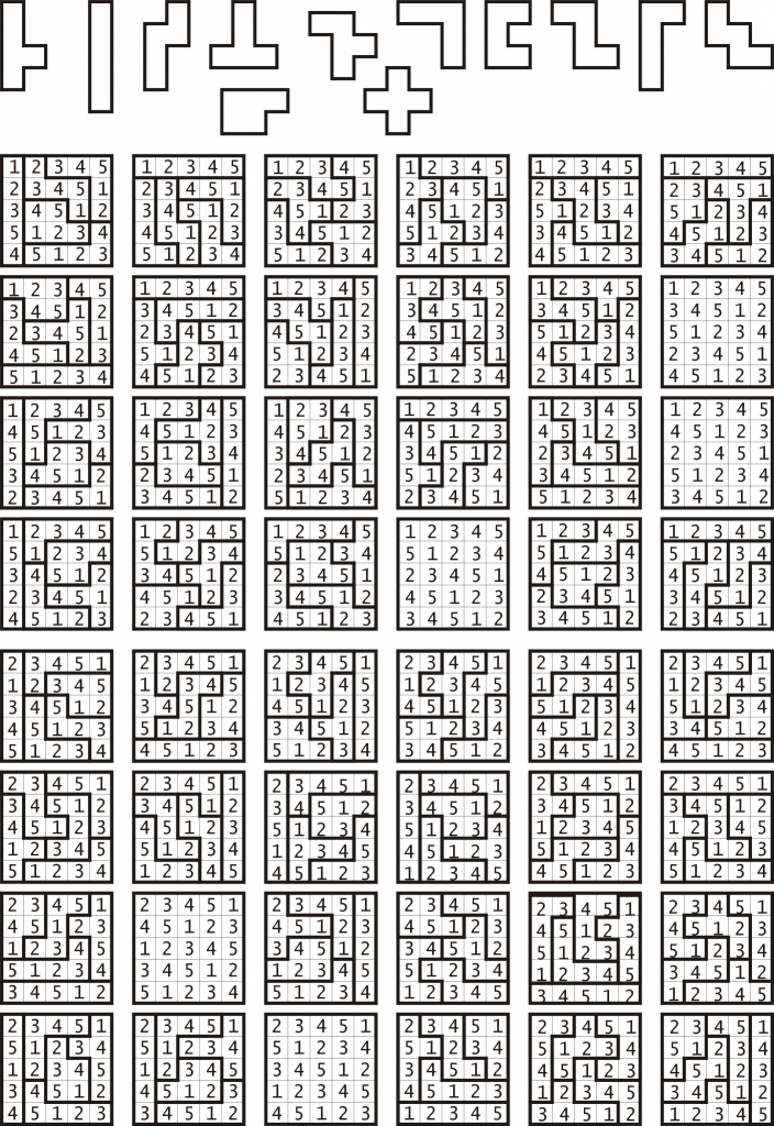 Possible 5X5 Grids Of Numbers 1 To 5 Mimicking Sudoku Puzzle Layout | Printable Sudoku 5X5