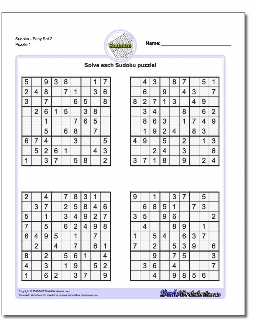 Printable Easy Sudoku | Math Worksheets | Math Worksheets, Free | Printable Sudoku And Keys