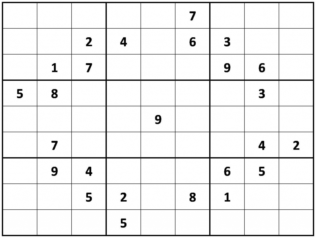 Printable Hard Sudoku | Printable - Difficult Sudoku Puzzles | Large Printable Sudoku Grid