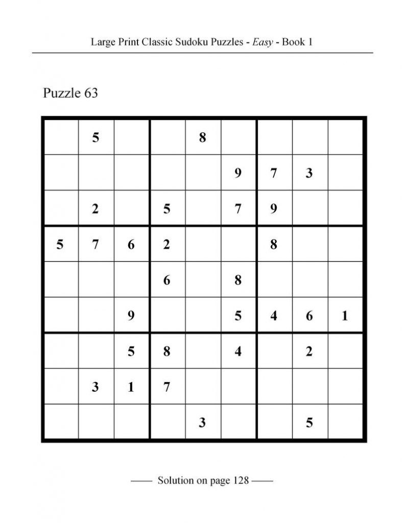 Printable Large Print Classic Sudoku Puzzles 120 Puzzles | Etsy | Printable Sudoku Classic