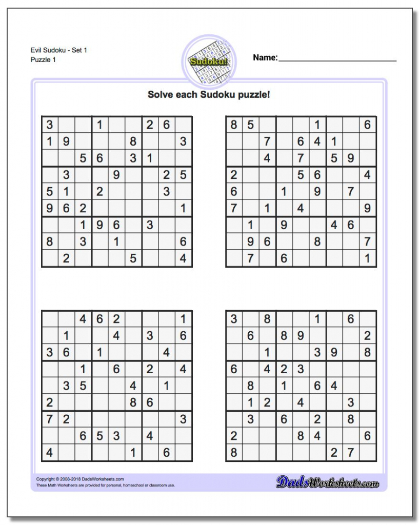Printable Soduku | Room Surf | 4 Printable Sudoku Per Page