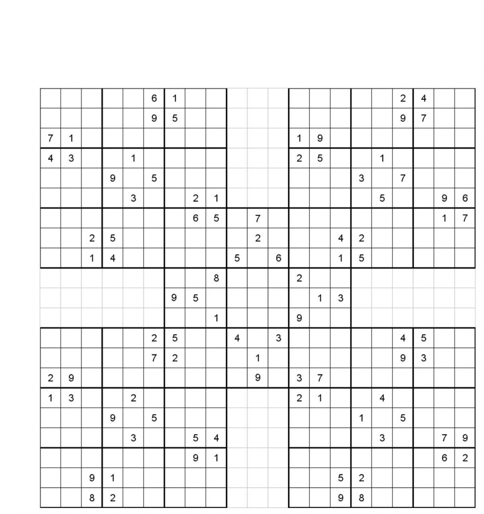 Printable Sudoku | 5 Grid Sudoku Printable