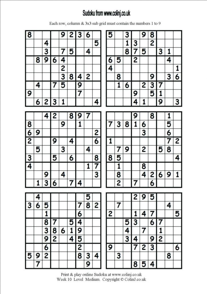 Printable Sudoku 6 Per Page 6 Printable Sudoku 4 Printable Sudoku | Printable Sudoku Easy 6 Per Page