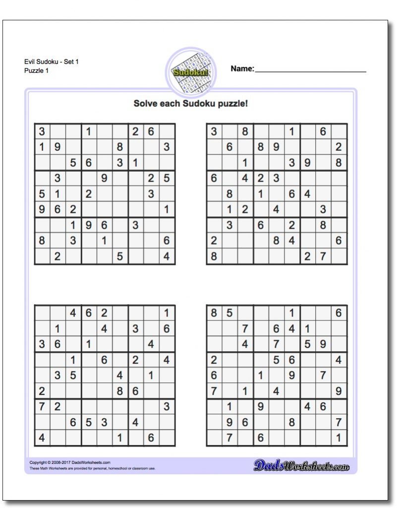 sudoku printable easy 6 per page