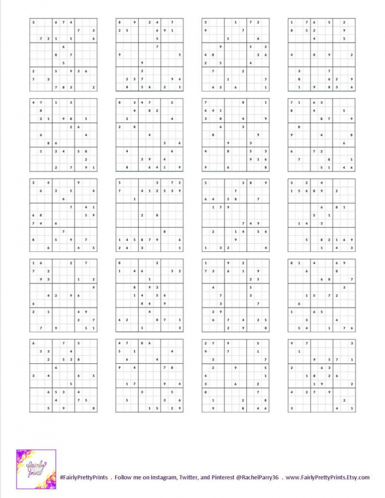 Printable Sudoku Medium Difficulty | Etsy | Printable Mixed Sudoku