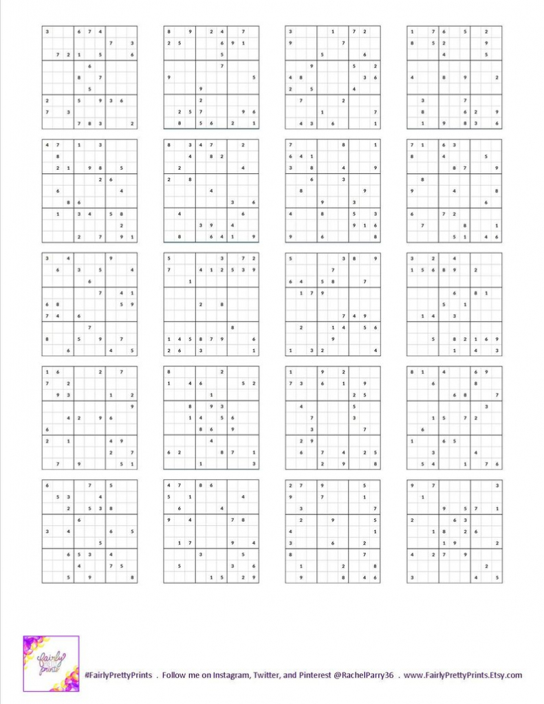 Printable Sudoku Medium Difficulty | Etsy | Printable Sudoku Difficulty Level 6