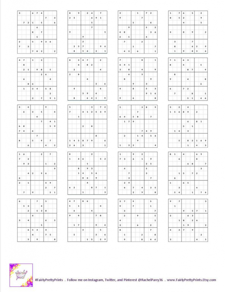 Printable Sudoku Medium Difficulty | Etsy | Printable Sudoku