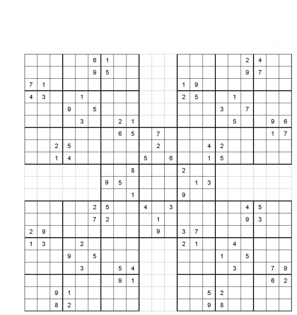 Printable Sudoku | Printable Sudoku Samurai Easy
