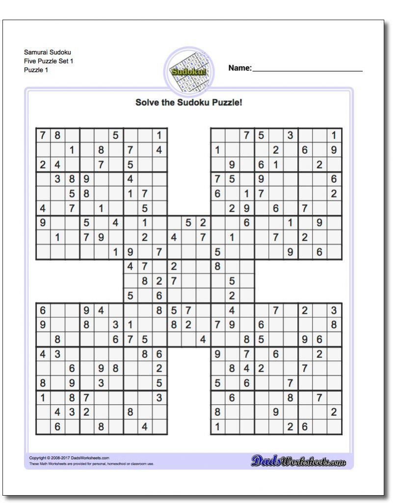 Printable Sudoku Samurai! Give These Puzzles A Try, And You&amp;#039;ll Be | 4 Printable Sudoku