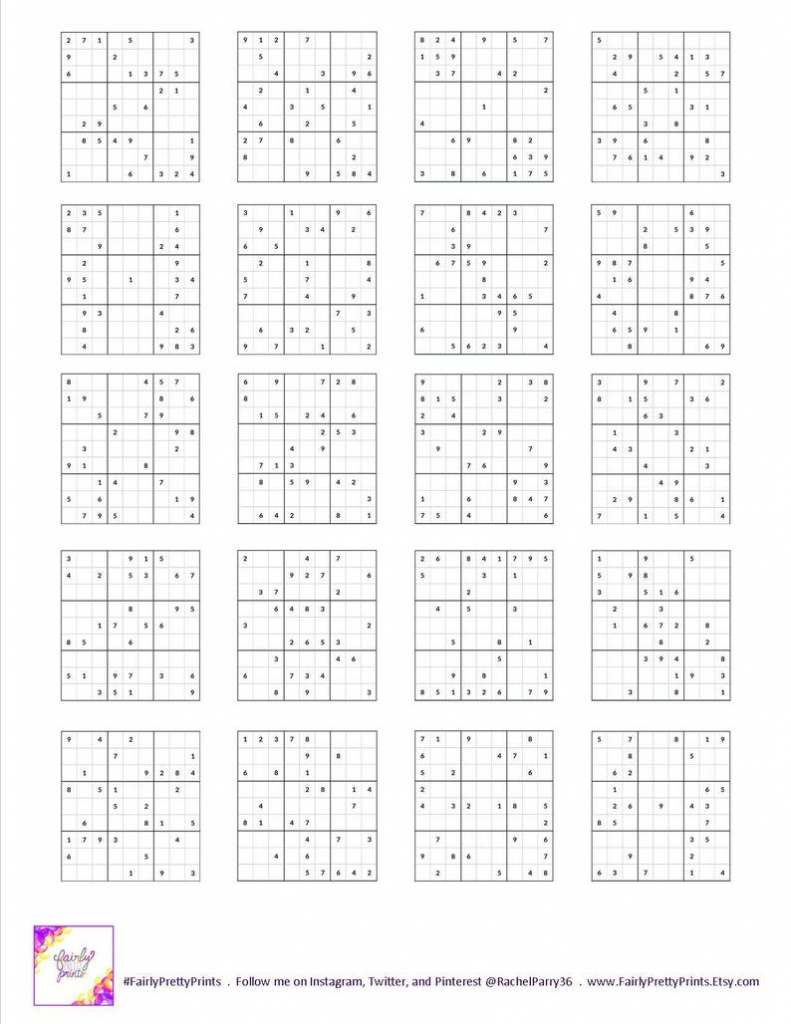 Printable Sudoku Set Easy Medium &amp;amp; Hard 60 Puzzles | Etsy | Printable Sudoku 2 Per Page Mild