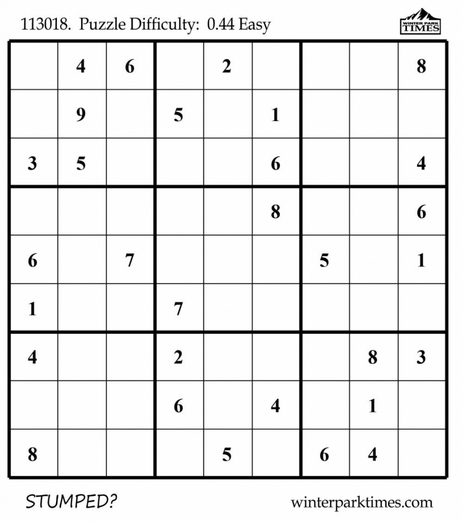 Puzzles | Winter Park Times | Printable Sudoku Download