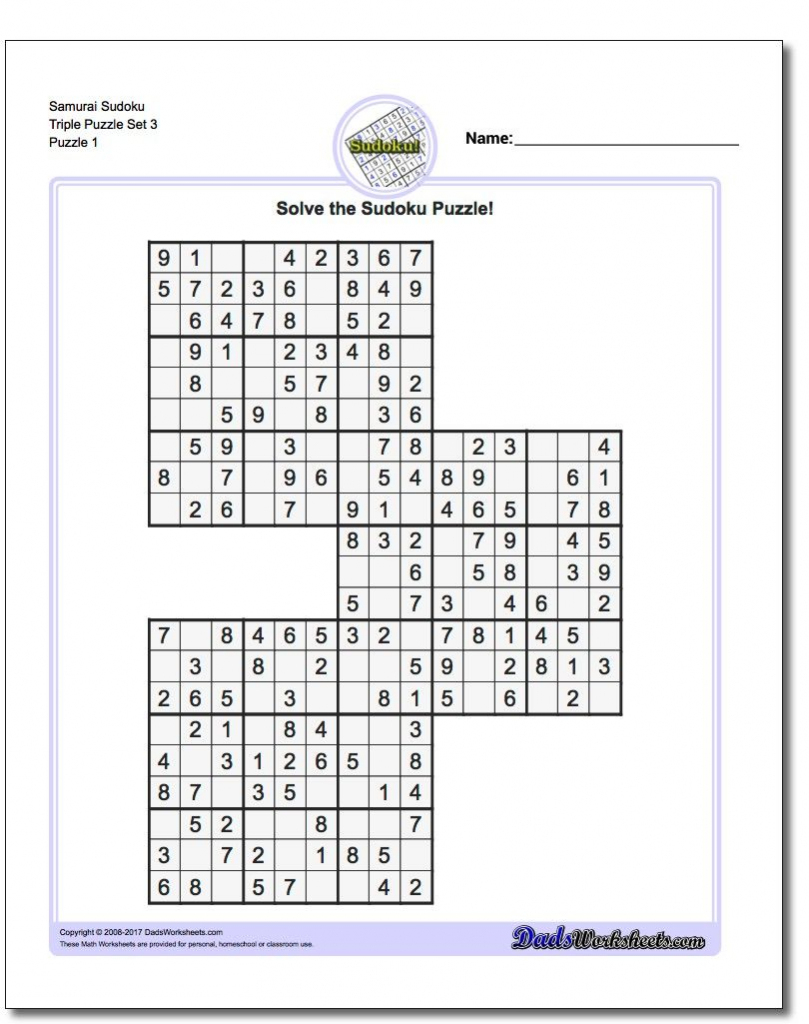 samurai-sudoku-triples-math-worksheets-sudoku-puzzles-math-6