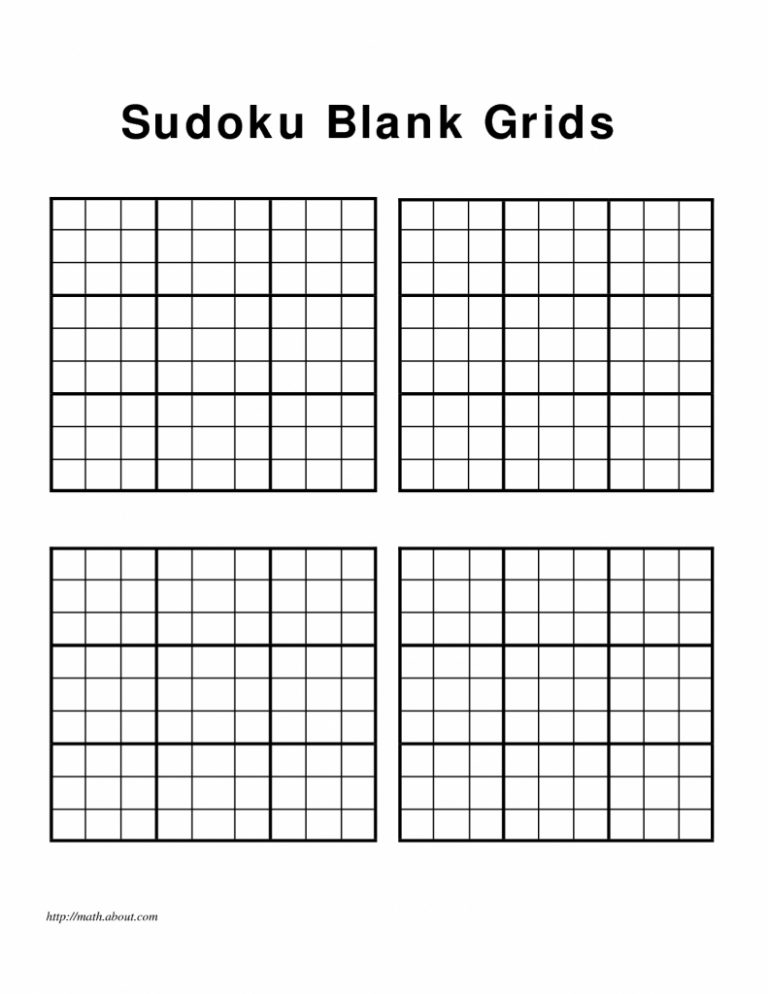 Blank Sudoku Grid Printable Printable Word Searches