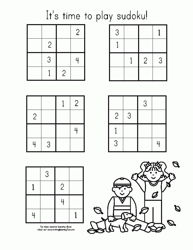 sudoku for kids free printable