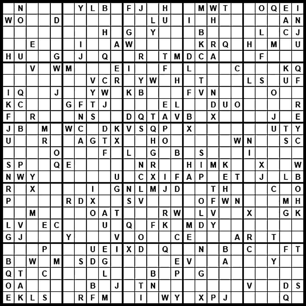 free printable alphbetical sudoku puzzles