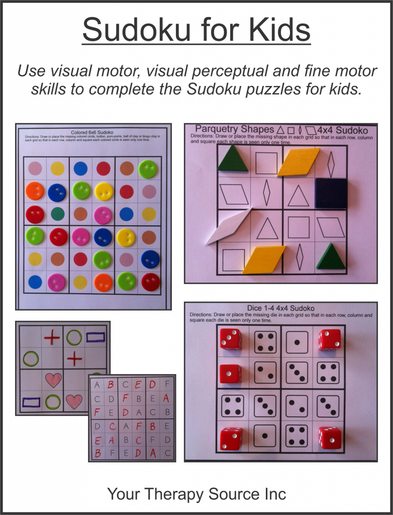 Sudoku For Kids - Your Therapy Source | Printable Sudoku Directions