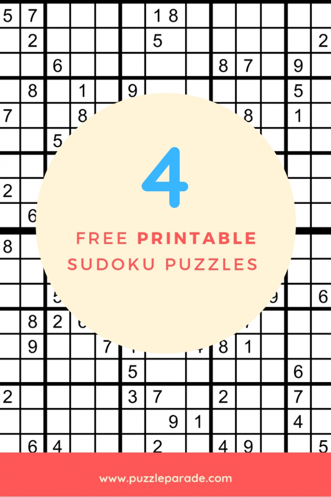 Sudoku Free Printable - 4 Intermediate Sudoku Puzzles - Puzzle Parade | Printable Usa Today Sudoku Puzzles