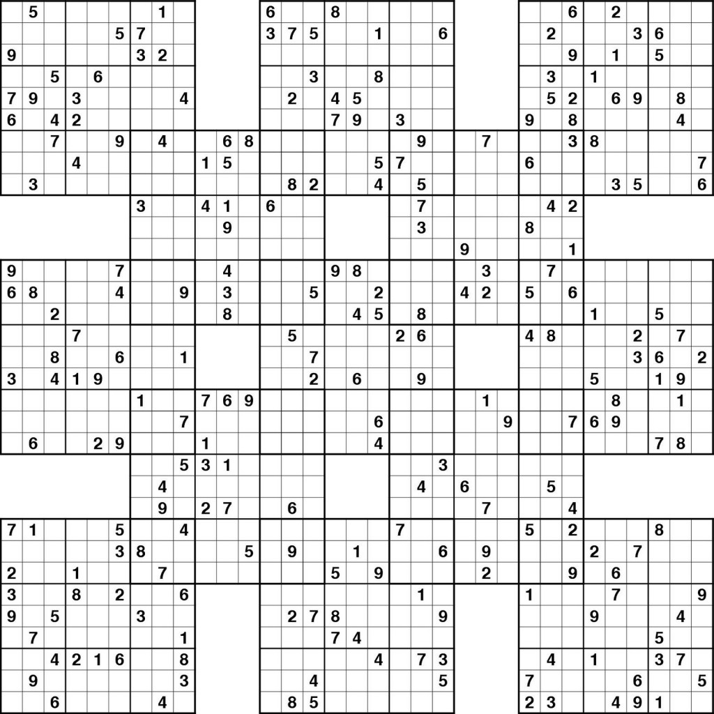 Sudoku High Fives Printable | Kiddo Shelter | 5 Grid Sudoku Printable