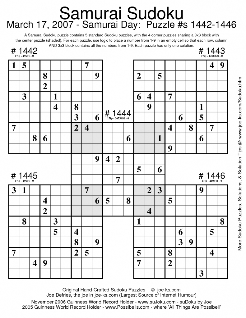 Sudoku Puzzles | Document Sample | Sudoku Puzzle | Rätsel | Printable Samurai Sudoku With Answers