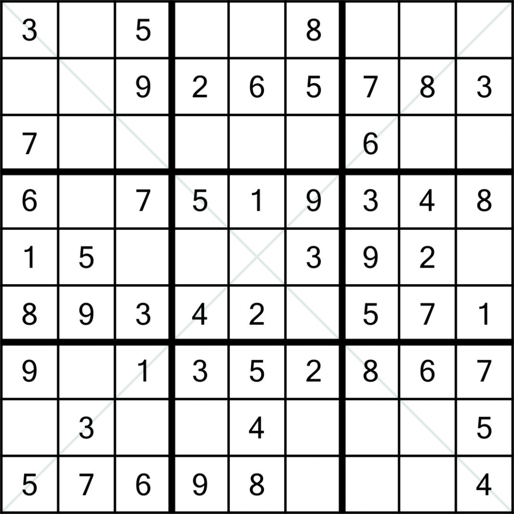 Sudoku X 9X9 (1) | Printable Sudoku 25X25 Numbers