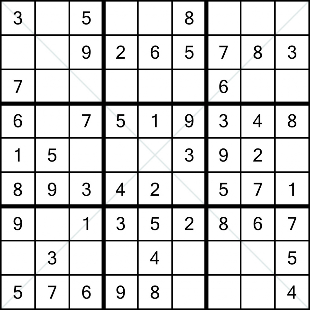 Sudoku X 9X9 (1) Printable Sudoku 8X8 Printable Sudoku Free