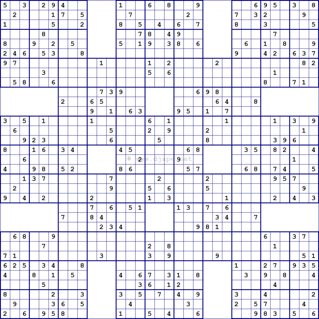 13 grid sudoku printable