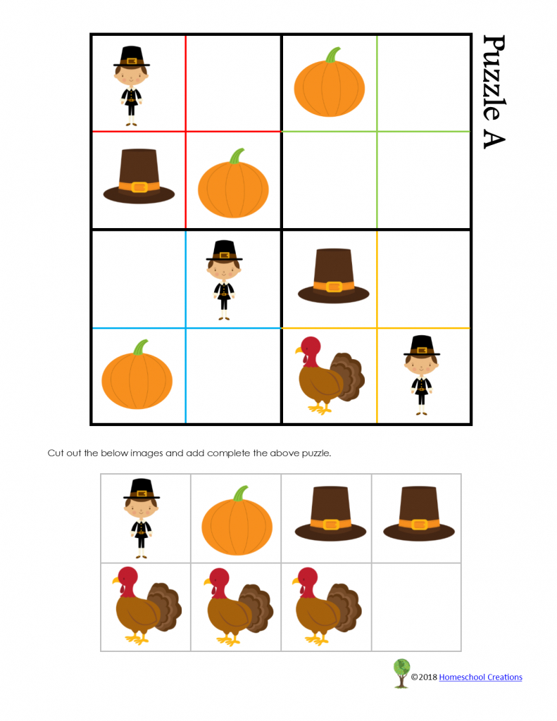 Thanksgiving Sudoku Puzzle | Printable Thanksgiving Sudoku