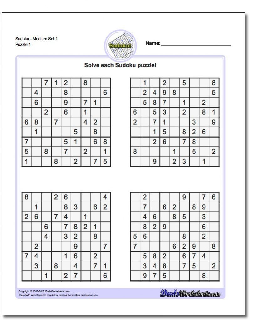 free printable sudoku 4 per page