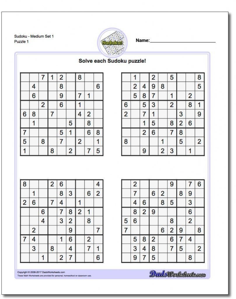 free printable sudoku for adults