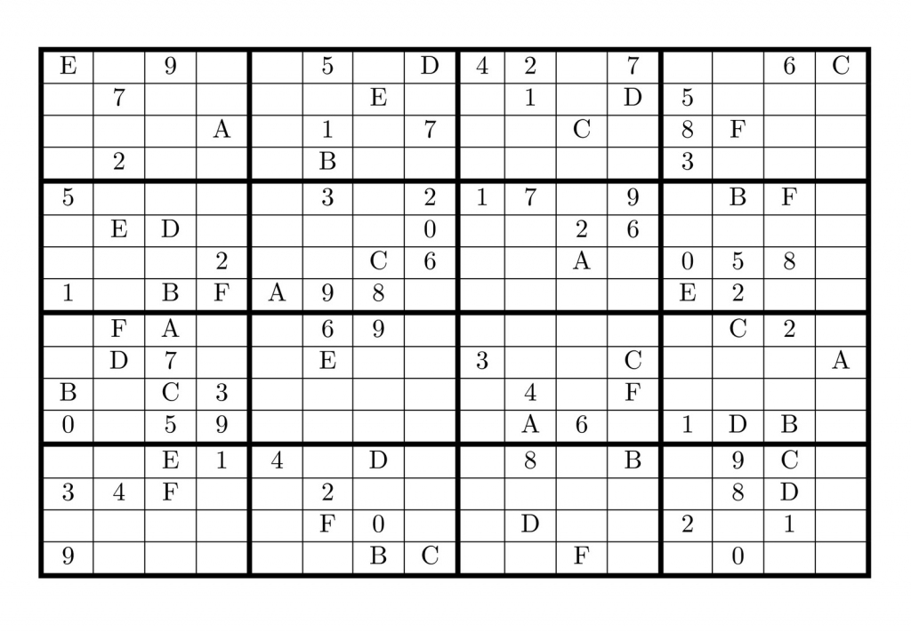 Tirpidz's Sudoku: #454 Classic Sudoku 16 X 16 | Printable 25X25 Sudoku Puzzles