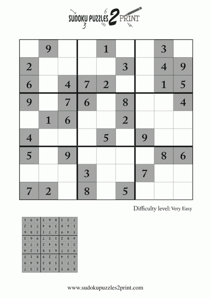 Very Easy Sudoku Puzzle To Print 3 | Printable Sudoku Instructions