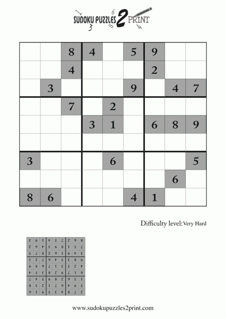 Very Hard Sudoku Puzzle To Print 1 Printable Sudoku Answers