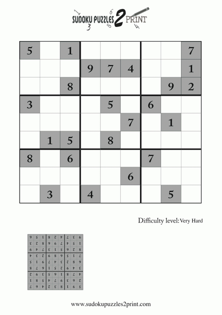 Very Hard Sudoku Puzzle To Print 5 Printable Sudoku Very Hard