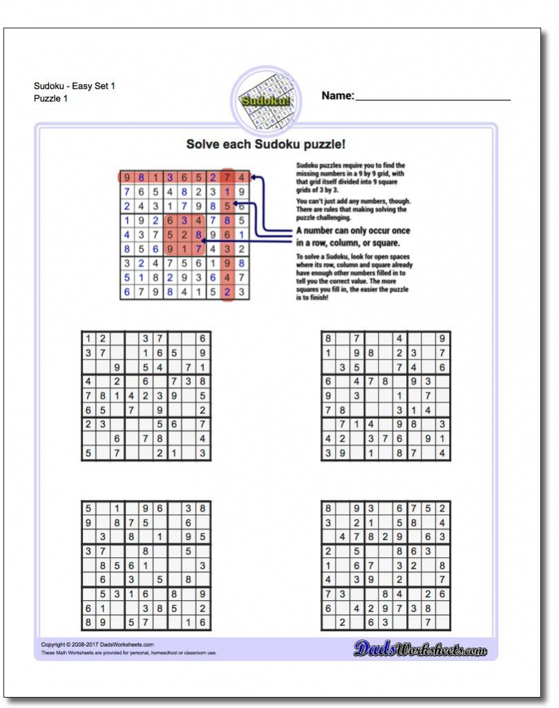 When Learning Sudoku, &amp;quot;easy&amp;quot; In The Puzzle Description Is Definitely | Printable Sudoku Strategies